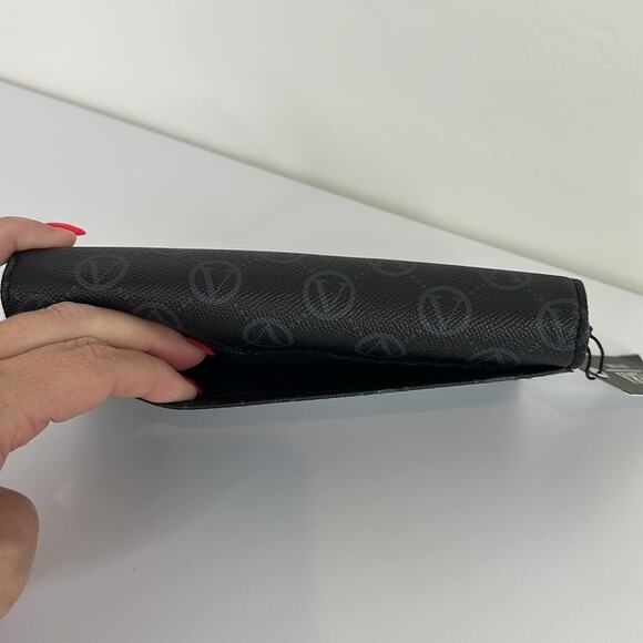 VERA NEW YORK Black With Gold Flap Over‎ Flocking Signature Wallet One Size - Picture 3 of 8